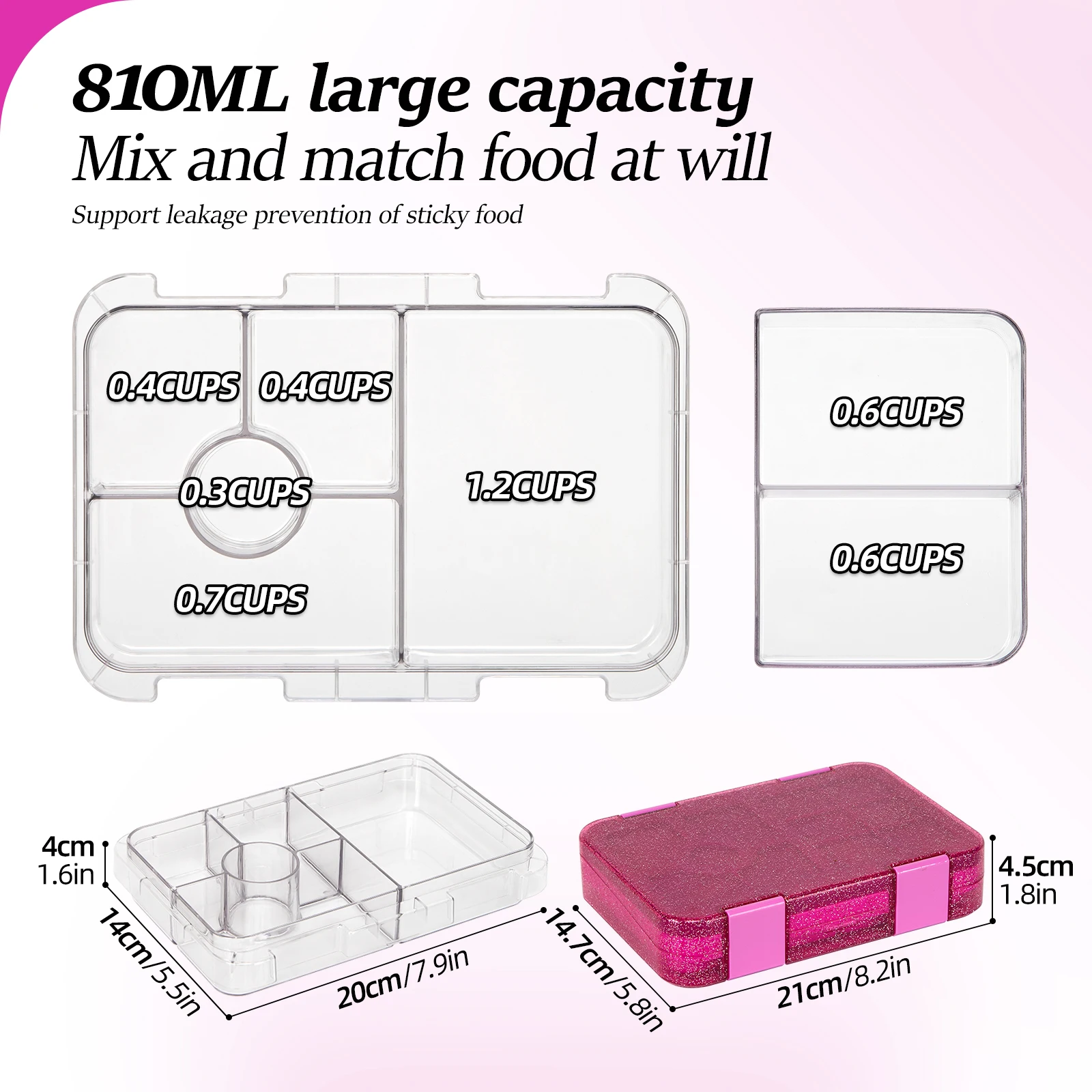 Fiambrera sellada portátil, caja Bento para estudiantes, microondas disponible, calefacción, personal de oficina escolar, contenedores de alimentos para frutas, tenedores, cucharas