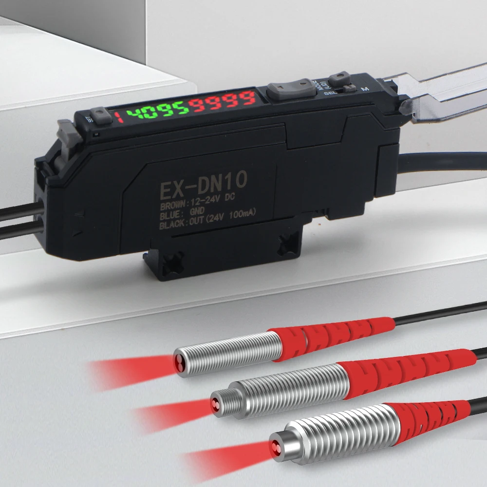 Kit de Sensor de fibra óptica reflectante difuso GTRIC con amplificador separado Sensor fotoeléctrico de alta precisión 12-24V DC NPN NO/NC