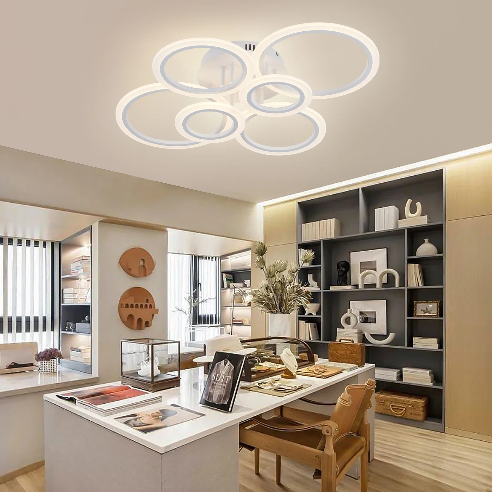 Lámpara de Techo LED Moderna, Iluminación para el Hogar, Lámpara de Techo de Anillo, Iluminación para Sala de Estar y Dormitorio, Lámpara Colgante de Techo