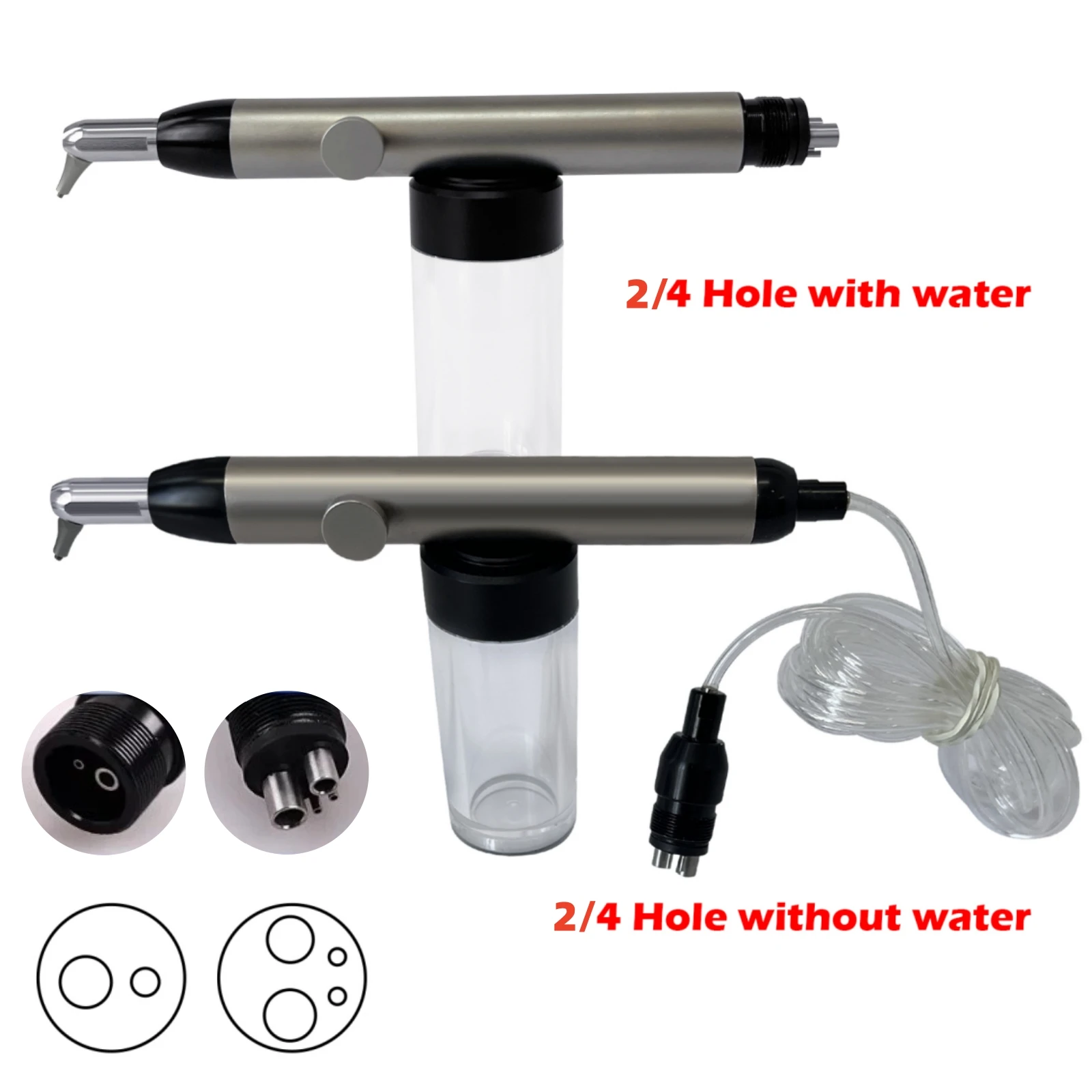 Microblaster Dental de óxido de aluminio, 2/4 orificios, pulido de abrasión de aire, micrograbador, chorro de arena con/sin agua