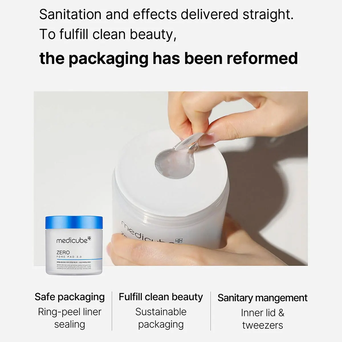 Medicube ZERO PORE PAD 2.0, Discos de Algodón Preimpregnados de Doble Textura, Fórmula Hidratante y Calmante, Cuidado de la Piel Coreano, K-Beauty, Maquillaje Coreano