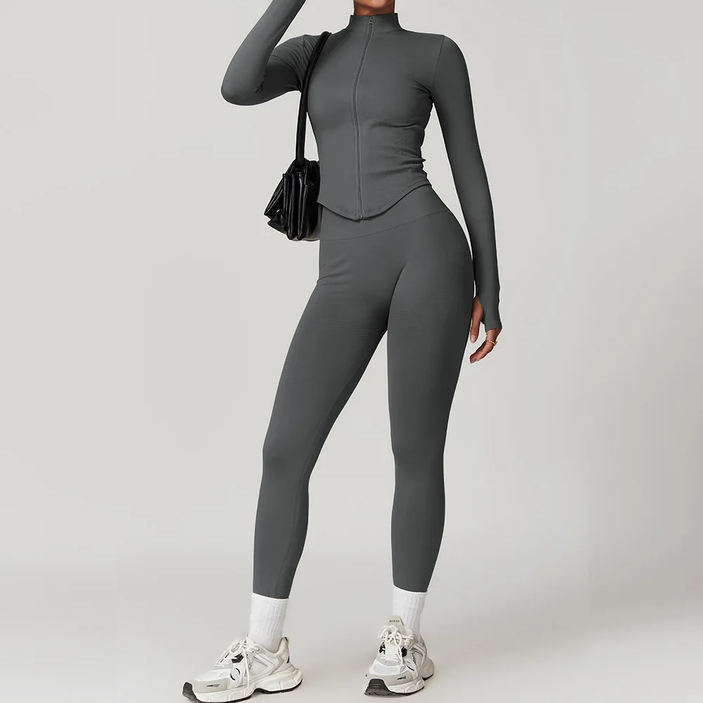 Conjunto de Yoga para mujer, ropa deportiva de gimnasio, trajes de Yoga sin costuras para Fitness, chándales de manga larga, Sujetador deportivo, mallas de gimnasio, 2/3/4 Uds.
