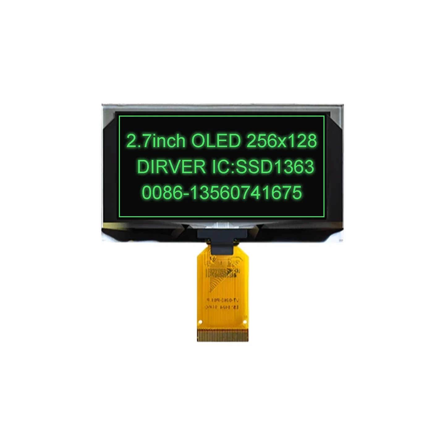 Pantalla OLED de 2,7 pulgadas, 256x128, interfaz COG SPI IIC I2C, Panel LCD de 4 pines, 7 pines, 30 pines, 256x128