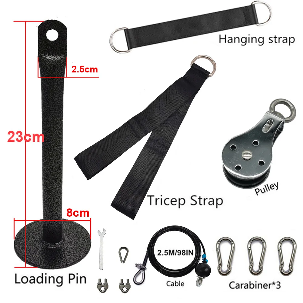 Sistema de máquina de Cable de polea para Fitness, accesorio de gimnasio DIY, Cable ajustable de 2,5 m, brazo de entrenamiento, bíceps, tríceps, equipo de entrenamiento de mano
