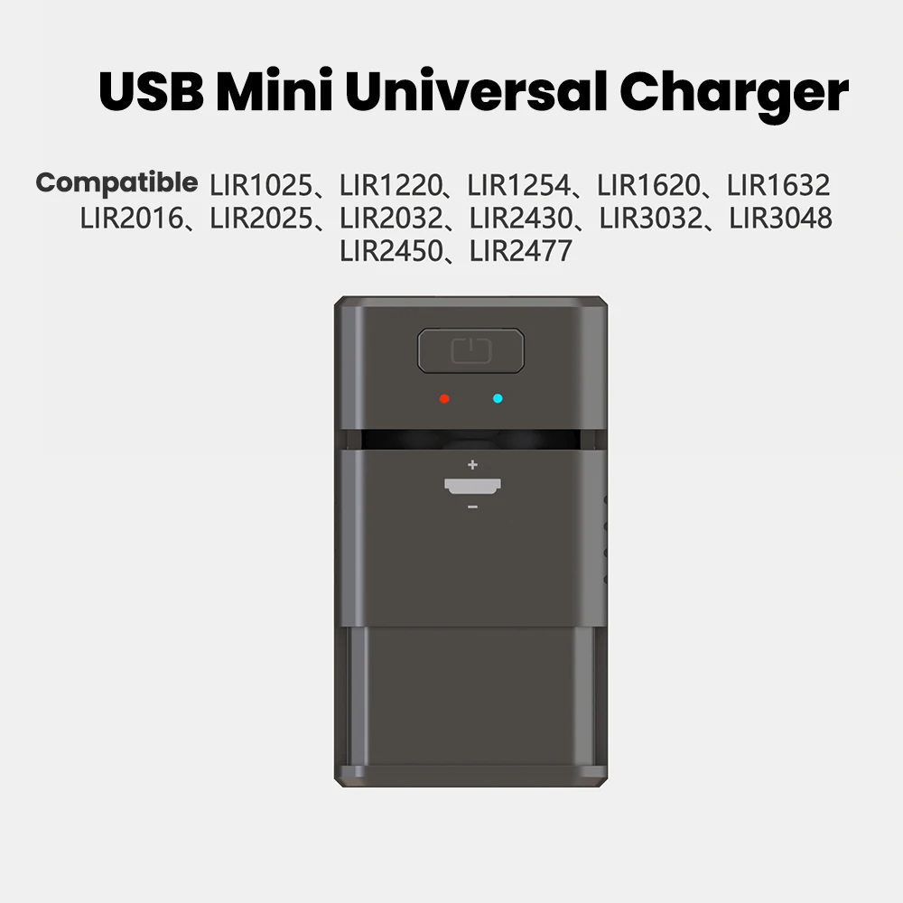 Cargador de batería de litio LIR tipo C recargable para LIR1620 2032 2477 2450, cargador universal para llave de coche con LED