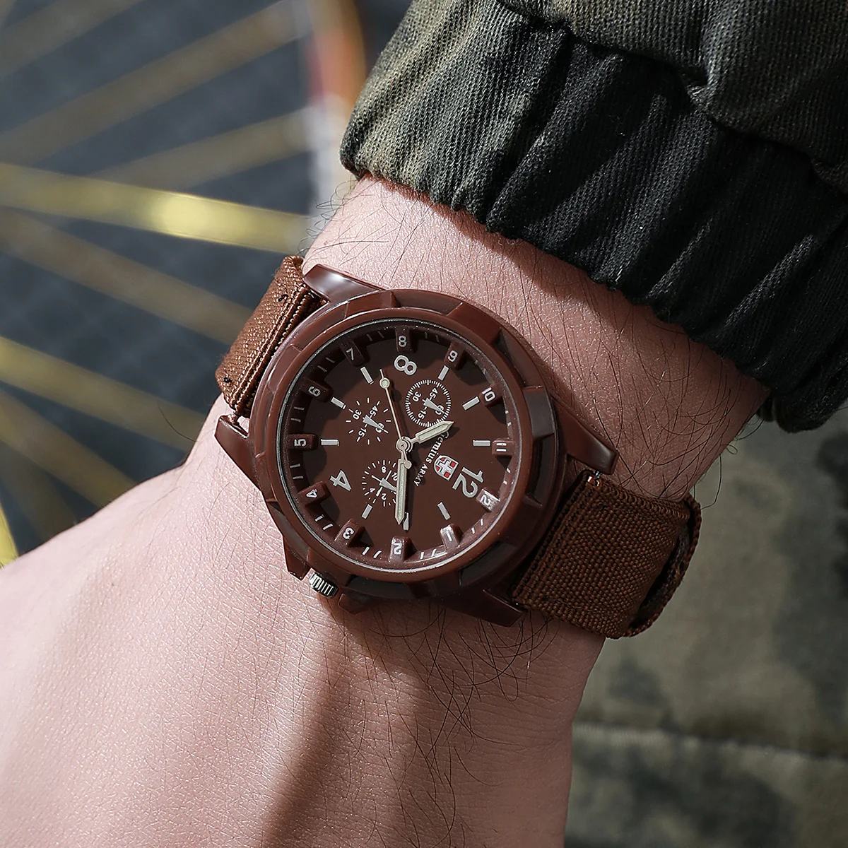 Conjunto de relojes militares para hombre, reloj deportivo informal de cuarzo con banda de nailon, reloj Masculino (sin caja), 4 Uds.
