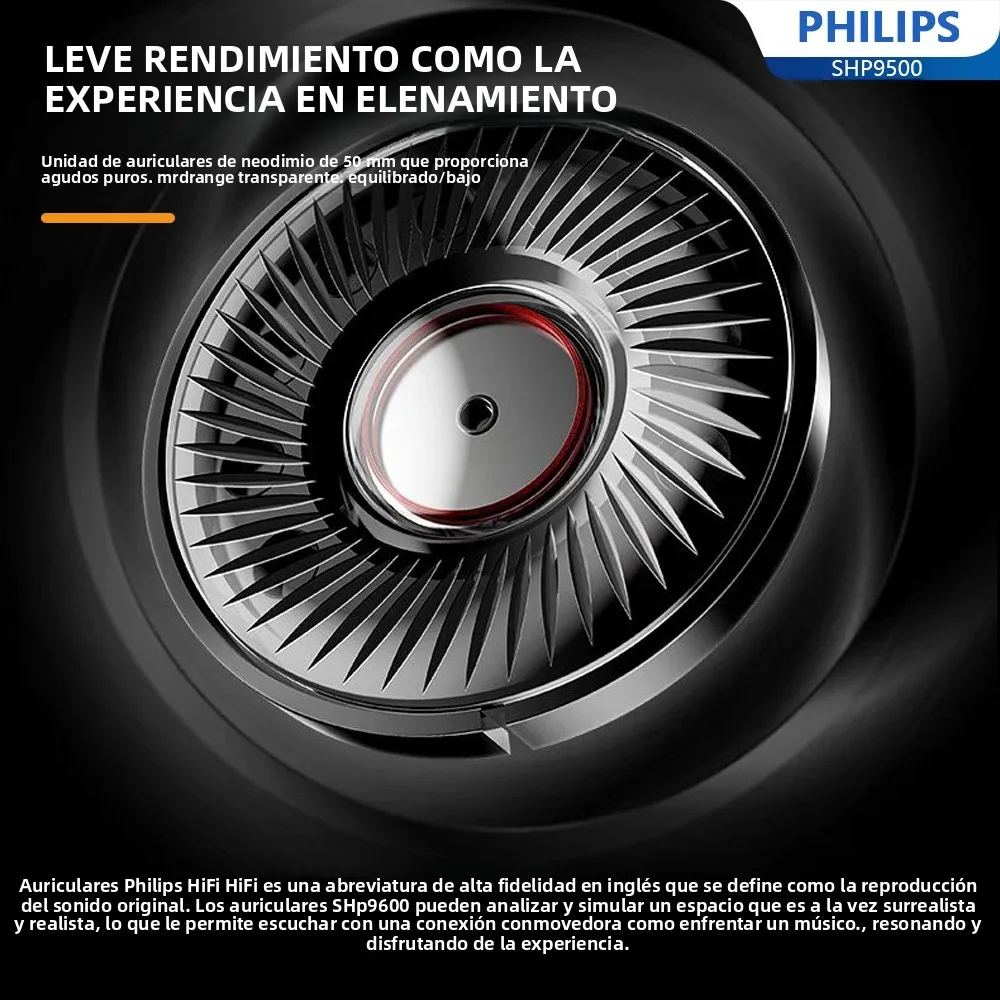 Philips SHP9500 auriculares con cable montados en la cabeza auriculares estéreo HiFi Monitor clase música auriculares juego de deportes electrónicos auriculares universales