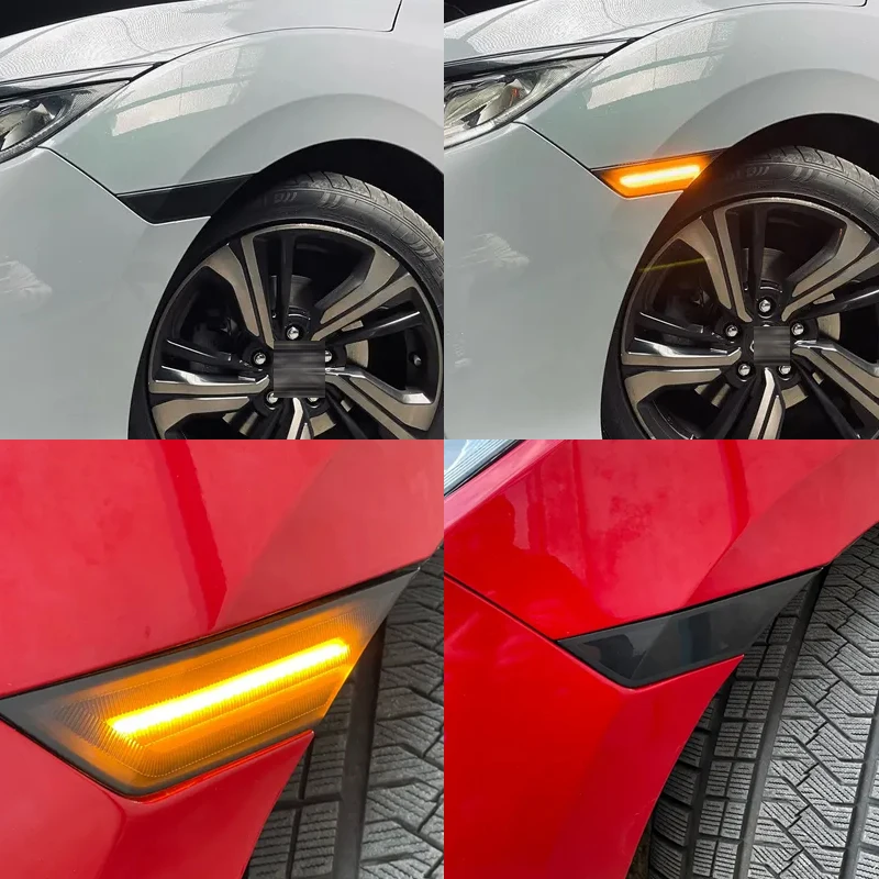 Luces LED de posición lateral para coche, lentes ahumadas, para Honda Civic 2016 2017 2018 2020 OE, 2 uds. # 34300-TET-H01Luces de señal de giro con reflector automático