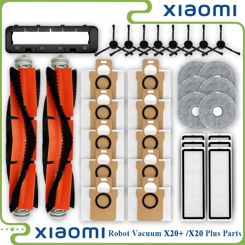 Para Xiaomi S20 / X20 + / X20 Plus/Dreame S20 Pro/W20 Pro Ultra cepillo lateral principal filtro Hepa paño de mopa reemplazo de bolsa de polvo