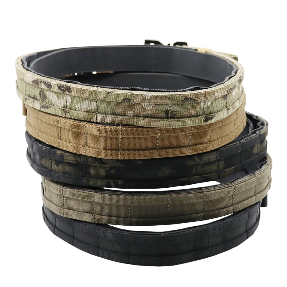 Cinturón Táctico Estilo R*oni*n de 1.5 Pulgadas con Hebilla Metálica de Liberación Rápida, Cinturón de Combate Molle para Caza, Cinturón Airsoft para Hombre