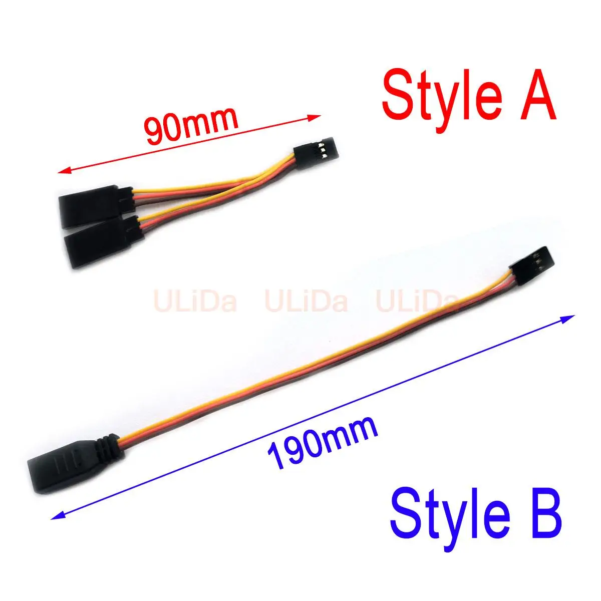 1 2 uds/5 uds Cable Servo divisor de 90mm, 1 macho a 2 hembra estilo JR Servo Y Cables de arnés Cable de extensión para Dron de coche RC