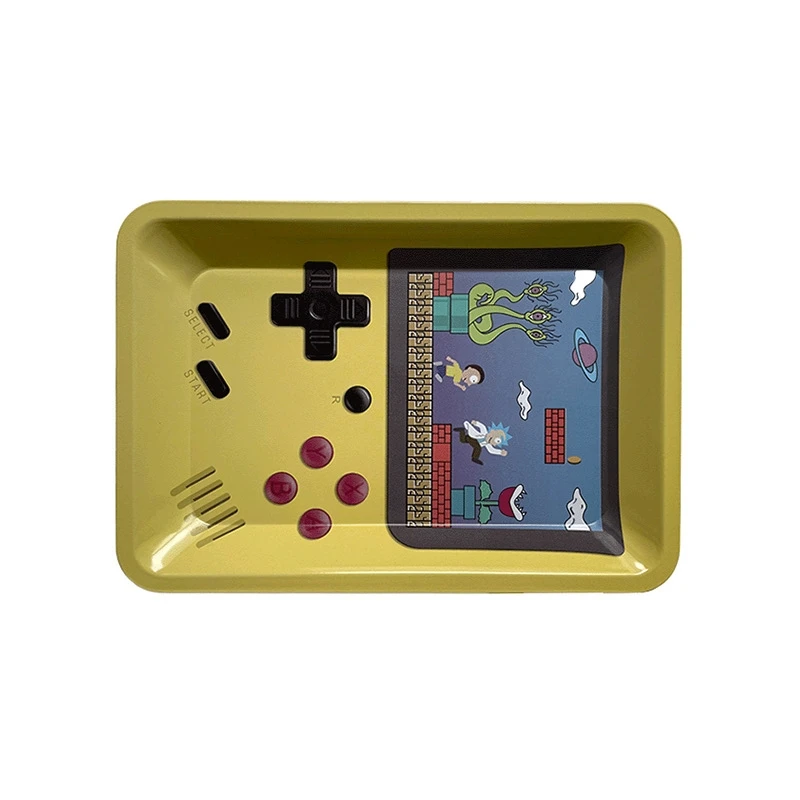 Bandeja de Metal para el hogar, contenedor de tabaco rodante, accesorios para fumar, bandejas de almacenamiento, varios patrones, 18x12,5 cm
