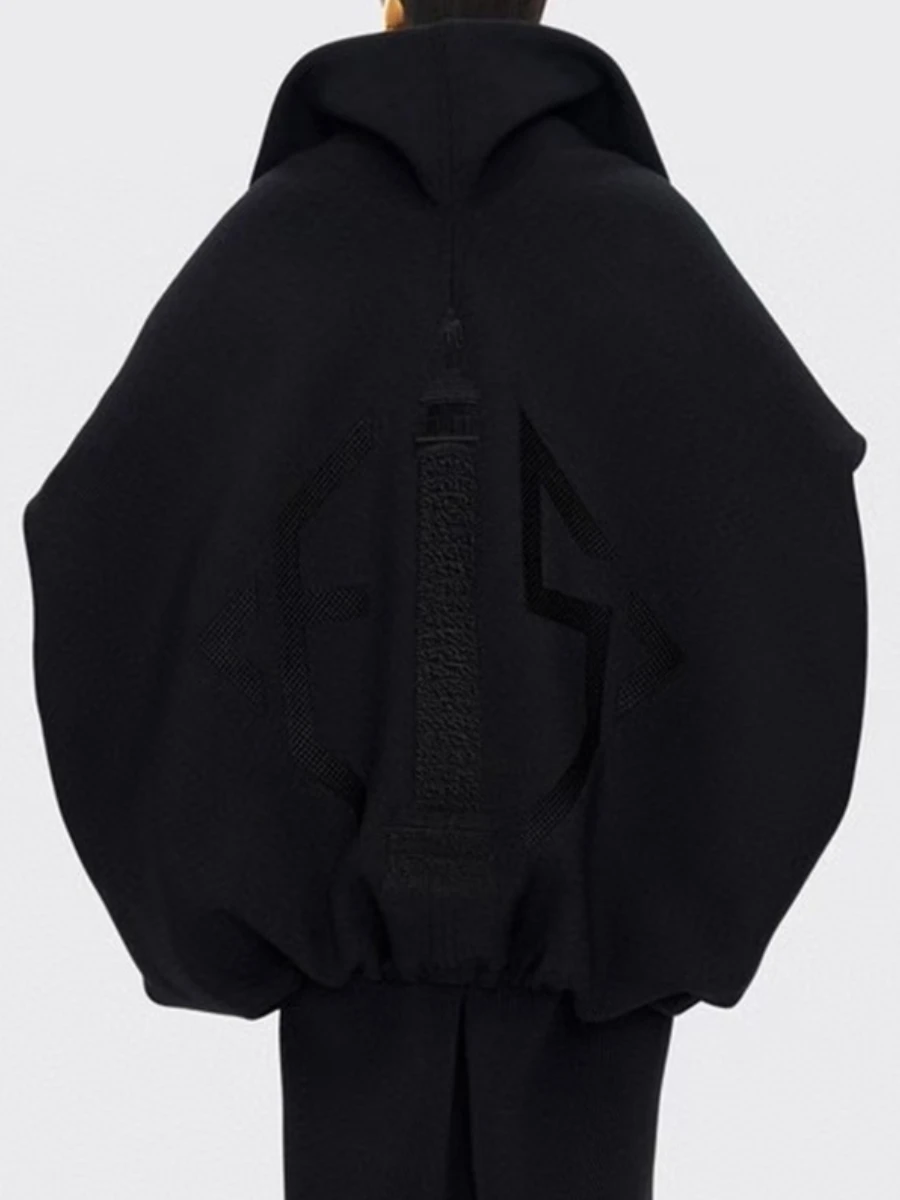 TWOTWINSTYLE, chaquetas de moda holgadas con cremallera empalmada para mujer, solapa de manga larga, chaqueta informal con cordones de retazos para mujer, nueva