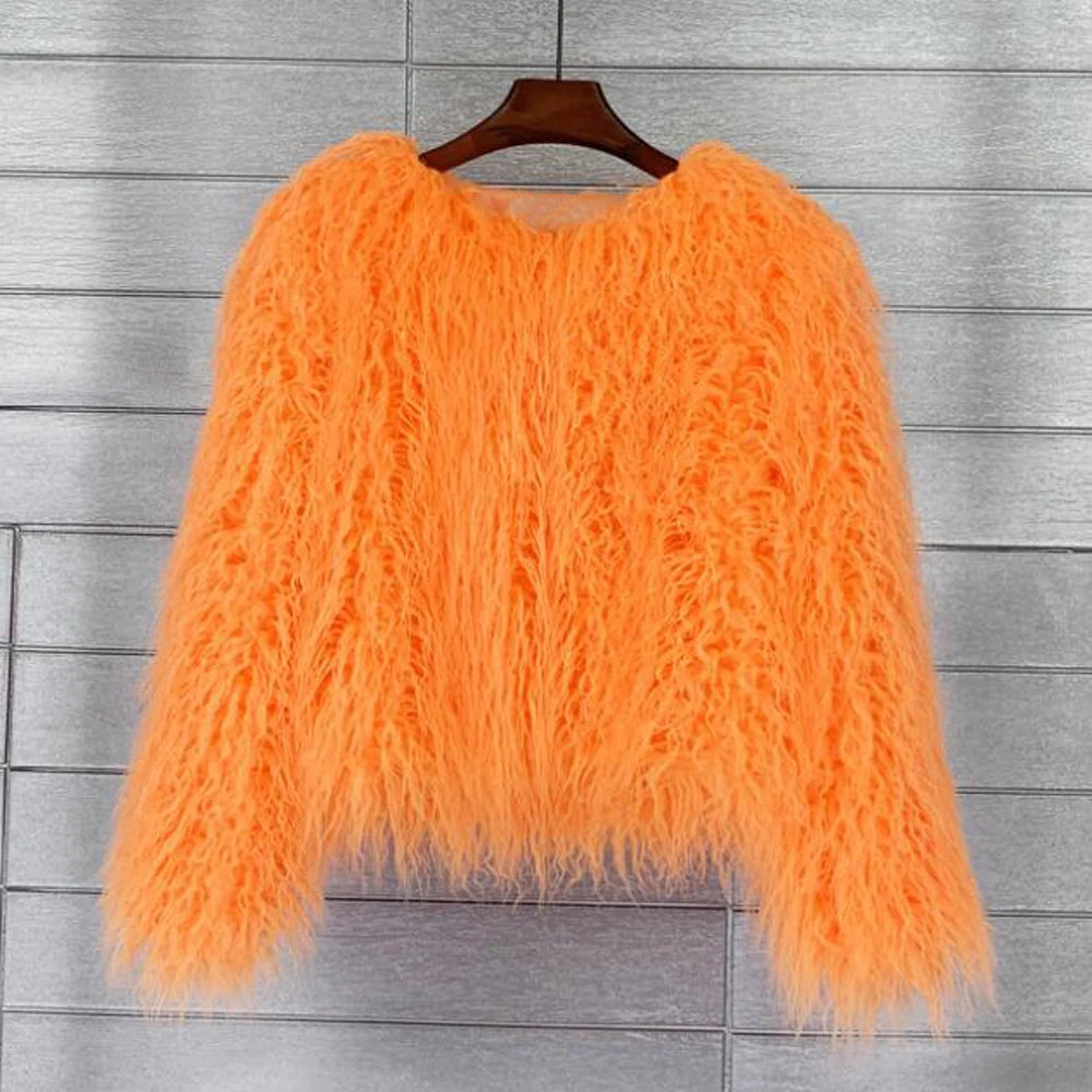 Abrigos de piel para mujer, Top de moda para otoño e invierno, abrigo de piel sintética rosa, chaquetas de piel sintética gruesas y cálidas elegantes para mujer 2022