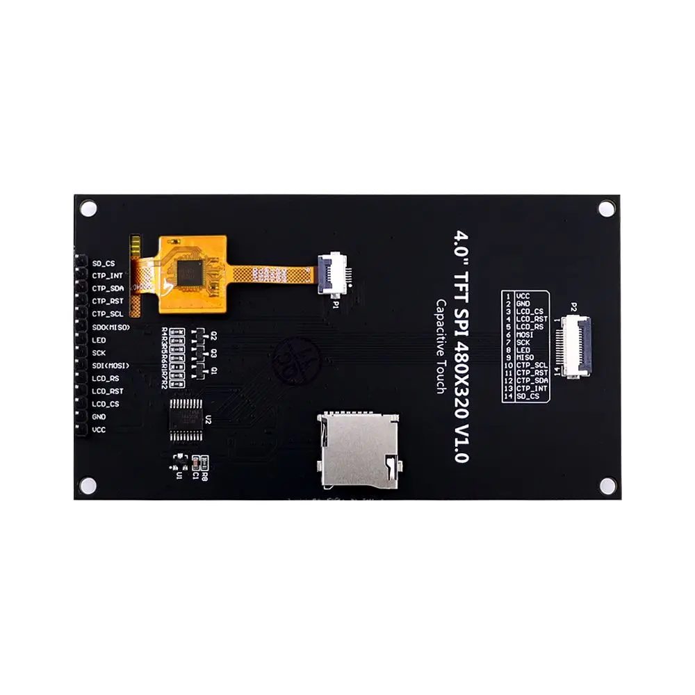 Elecrow Módulo SPI de 4,0 pulgadas Pantalla táctil capacitiva IPS TN Controlador 320x480 ST7796 para campos industriales de electrónica de consumo