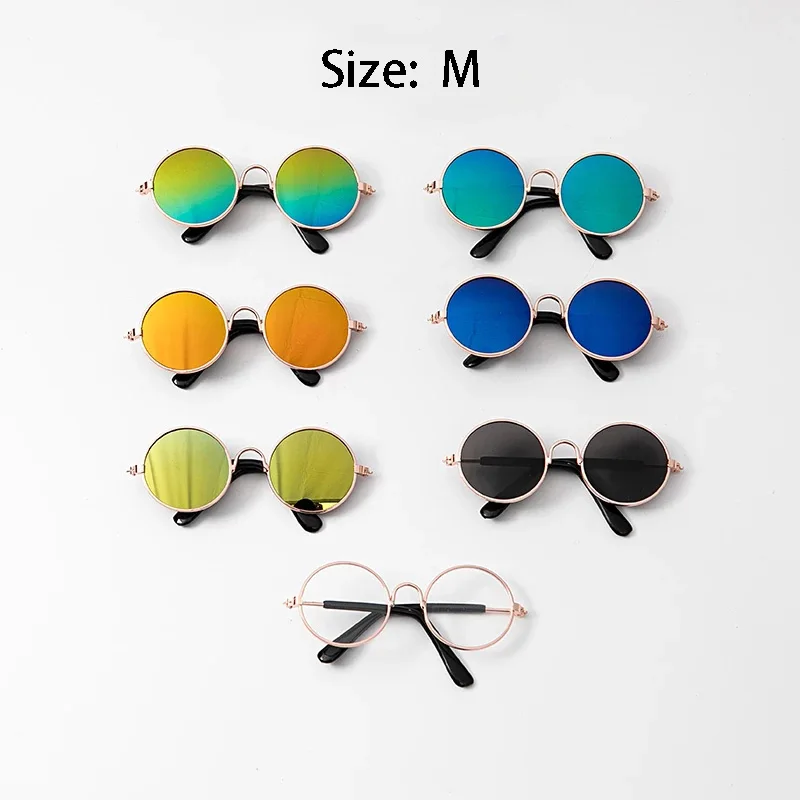 Preciosas gafas de sol redondas Vintage para gatos, gafas reflectantes para perros pequeños, fotos de mascotas, productos para mascotas, accesorios