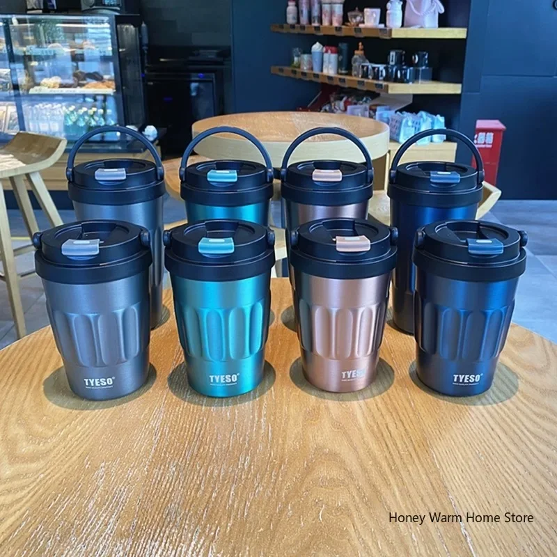 TYESO frascos de vacío termo botellas de agua 400 ml/500 ml taza aislada de acero inoxidable 304 vaso Original para coche taza de café fría y caliente