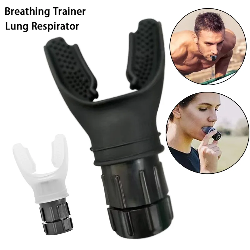Entrenador de respiración de silicona con resistencia ajustable, dispositivo portátil de entrenamiento pulmonar para deportes y fitness.