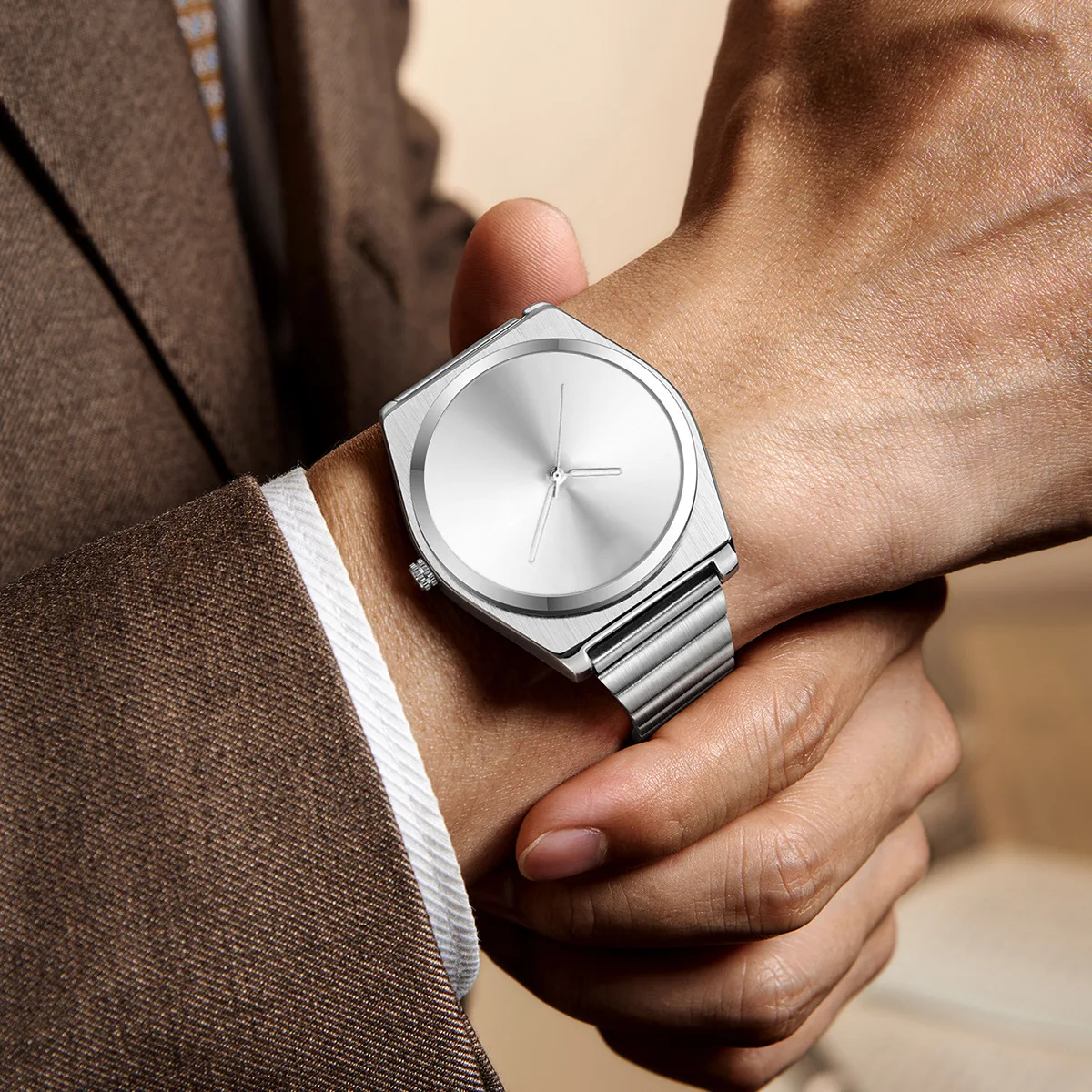 Reloj de Cuarzo para Hombre 2026 con Diseño de Esfera Redonda, Patrones Digitales Personalizados con Graffiti, Simple pero Retro, Elegante y de Alta Gama