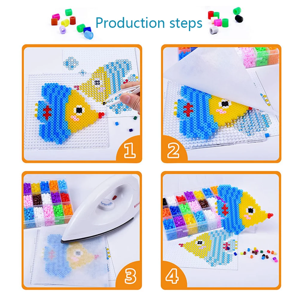 Cuentas fusibles de 5mm, 1000 Uds., 36 colores, cuentas de hierro nacaradas para niños, cuentas Hama, rompecabezas Diy, regalo hecho a mano para niños de alta calidad, juguete Perler