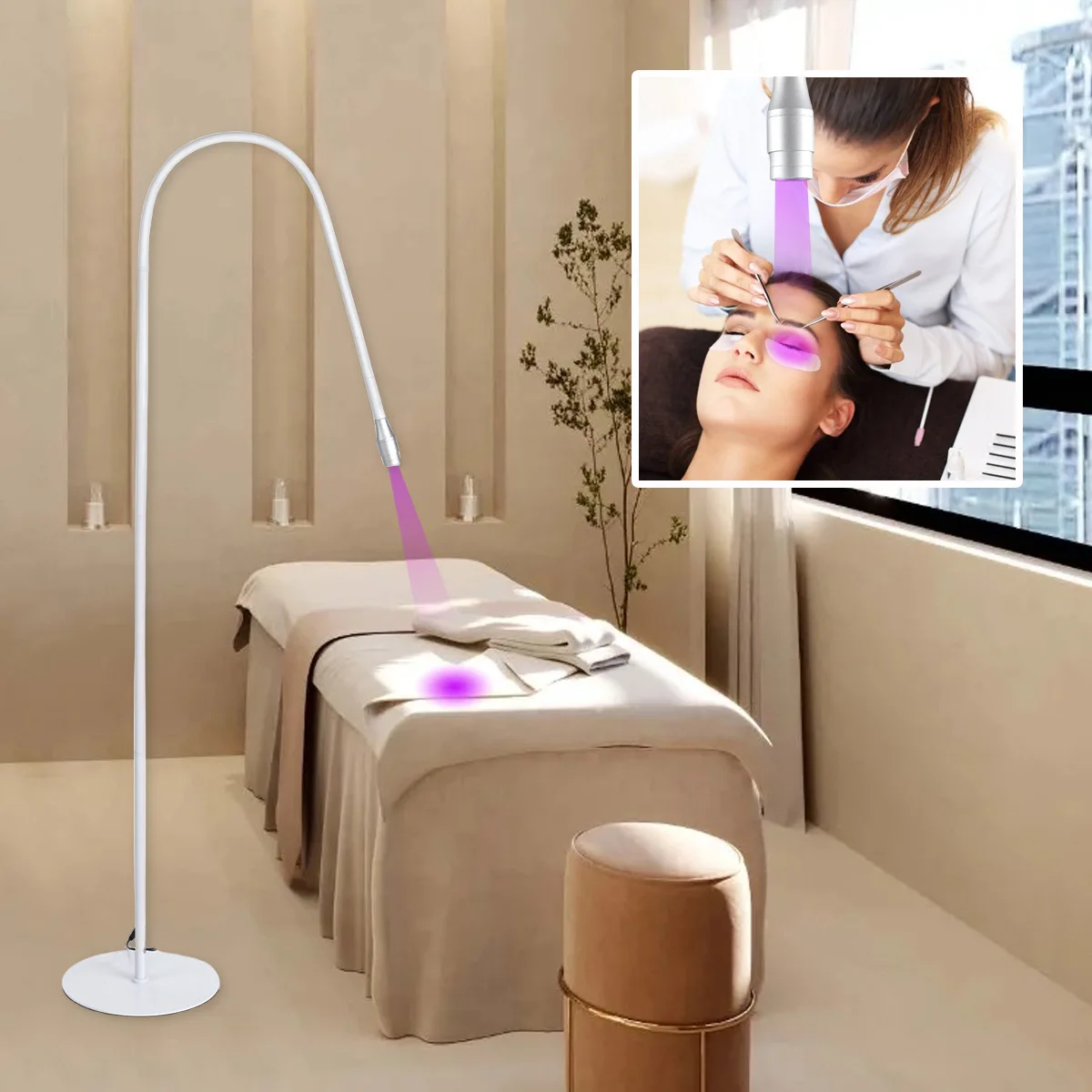 Lámpara de curado LED UV de alta potencia, lámpara de pie con interruptor de pie para secado rápido de esmalte de uñas/pegamento de pestañas, lámpara de curado UV, 5W/10W