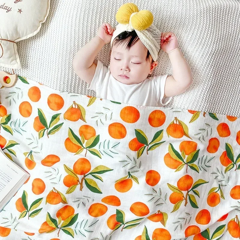 Manta de muselina de algodón de bambú suave para bebé, envoltura de supermuselina para cochecito infantil, cubierta de lactancia, Toalla de baño, 120x120cm