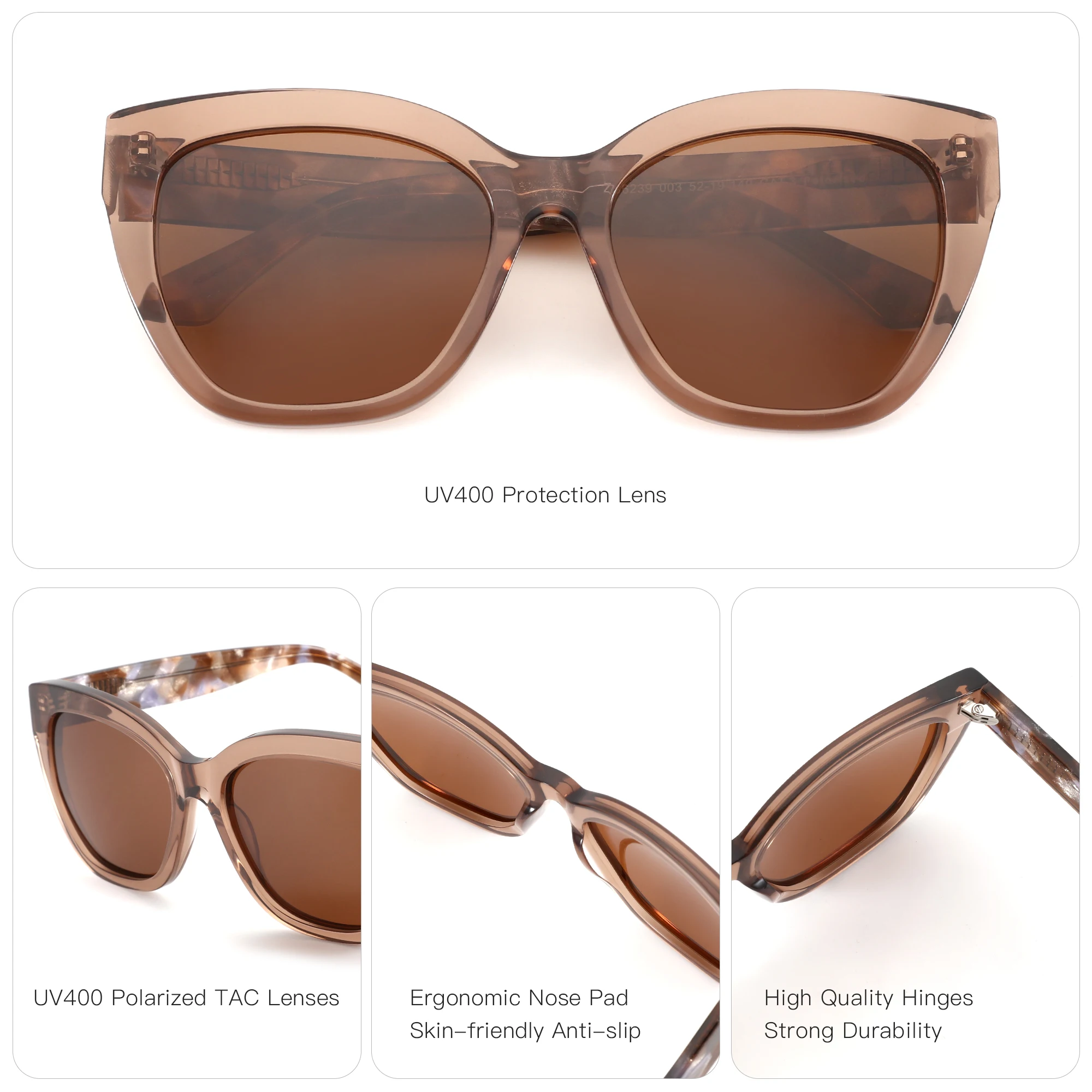 Gafas de Sol Polarizadas ZENOTTIC 2026 Butterfly para Mujer, Montura Gruesa, Protección UV400, Gafas de Sol de Acetato, Moda y Compras