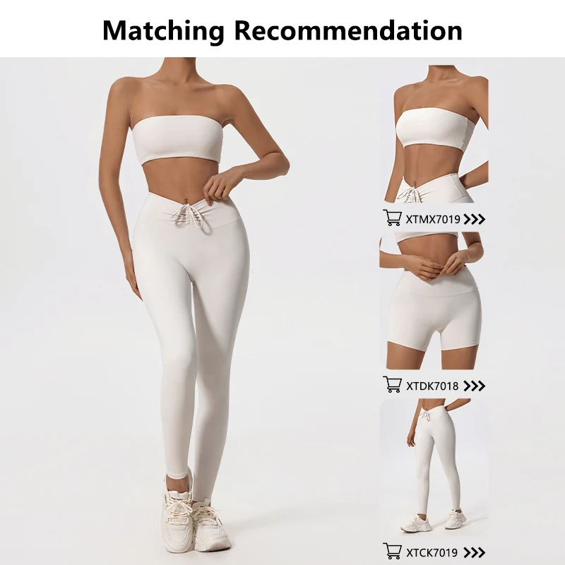 Ctenkevet-Conjunto de Yoga transpirable para mujer, traje deportivo con cordón de cintura alta, ropa deportiva para mujer, sujetador sin tirantes, verano 2ps