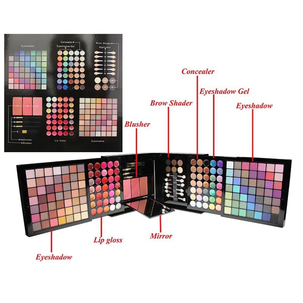 Nuevo kit de maquillaje multifunción, set completo en caja para mujeres, resistente al agua, para labios, rubor, base, paleta portátil de viaje para principiantes