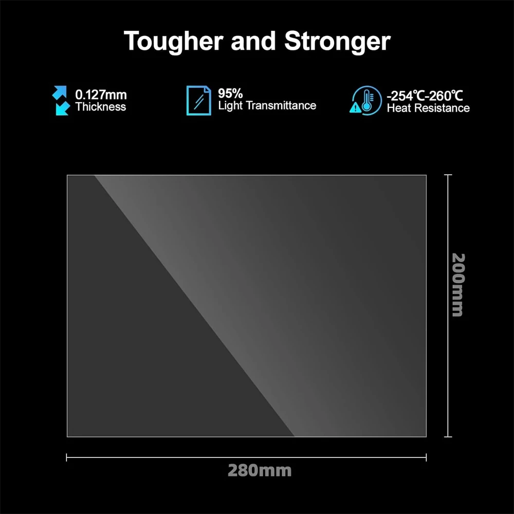 Película NFEP 10.1 pulgadas 280x200x0.127mm Película PFA Para ELEGOO Saturn 2 Saturn 3 Ultra Saturn 4 Ultra Piezas de Impresora 3D Accesorios LCD