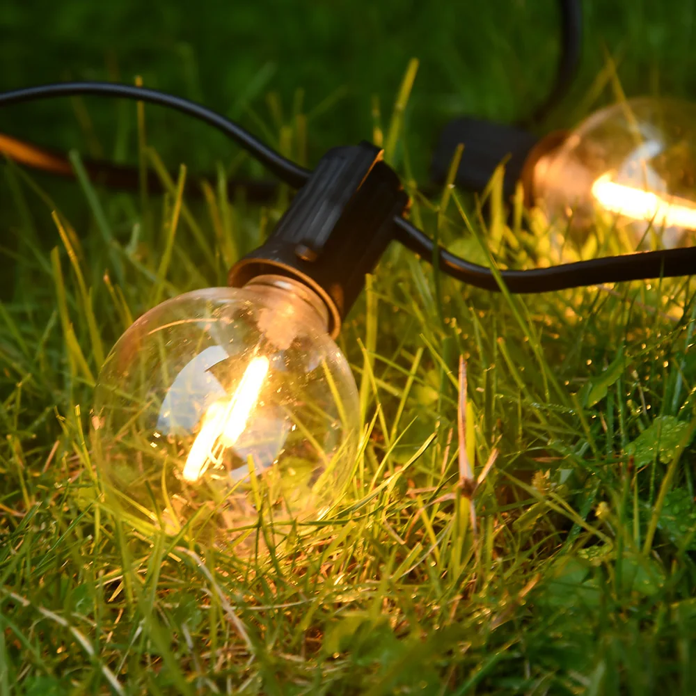 Guirnalda de luces LED G40 guirnalda de luces LED IP45 guirnalda de hadas para Patio para jardín al aire libre boda Patry Decorate9M 14M 15M 18M