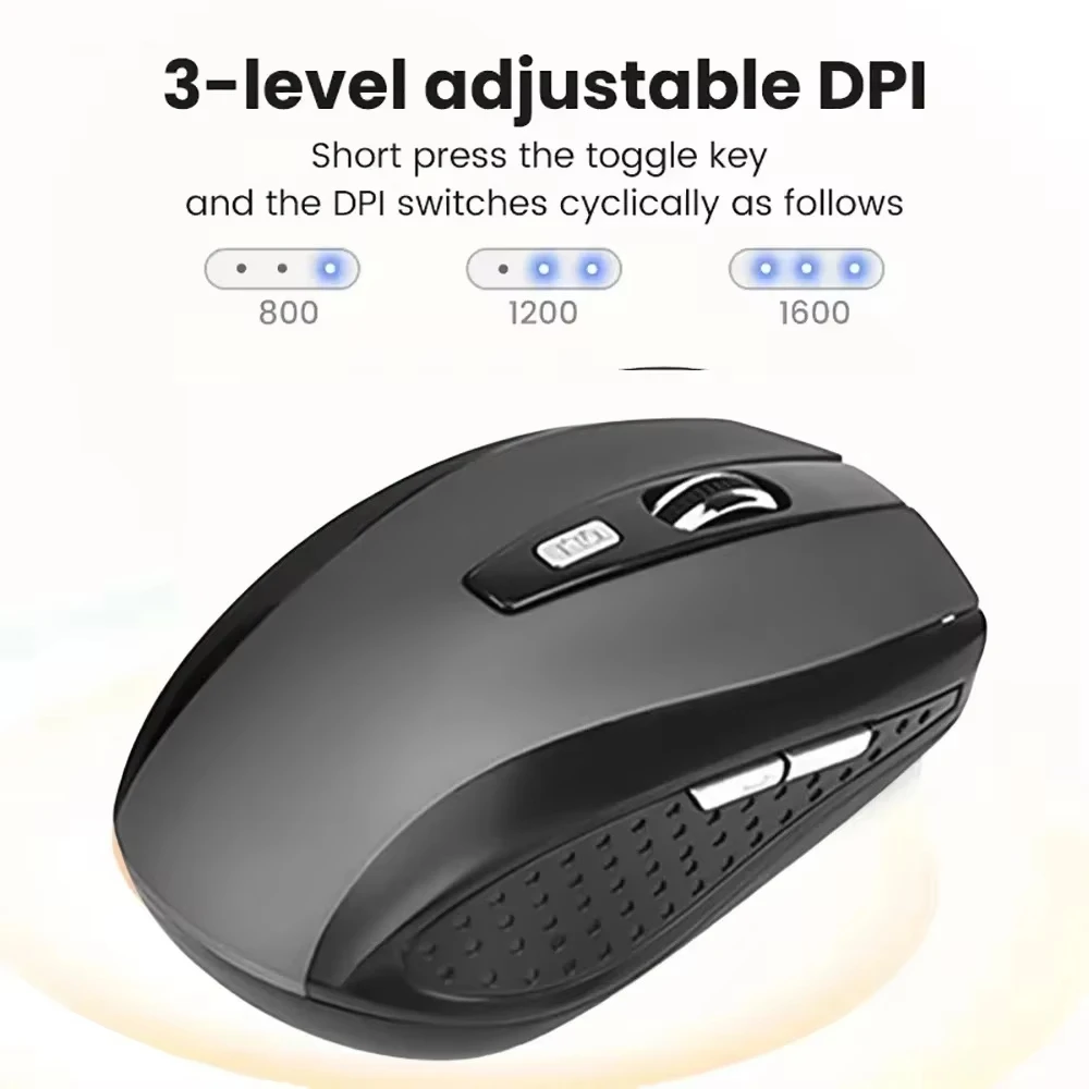 Ratón inalámbrico portátil de 2,4G, ergonómico, para ordenador portátil, iPad, tableta, Notebook, teléfono móvil, ratón óptico para juegos de oficina, adaptador USB