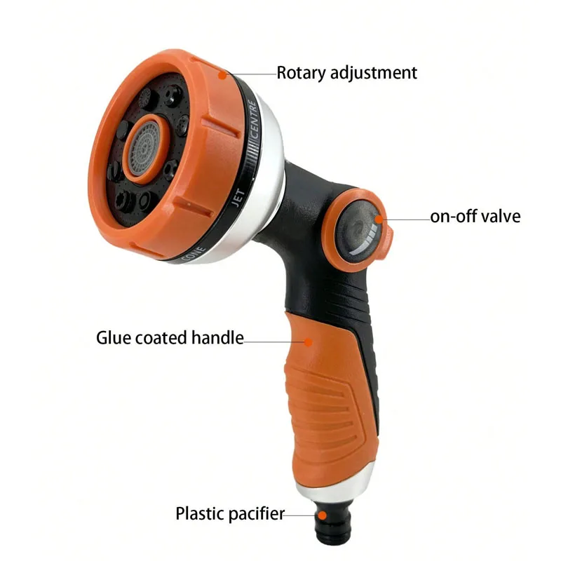 Pistola de agua de modo múltiple ajustable, suministros de riego de jardinería, plantas de jardín, flores, verduras de césped, nuevo