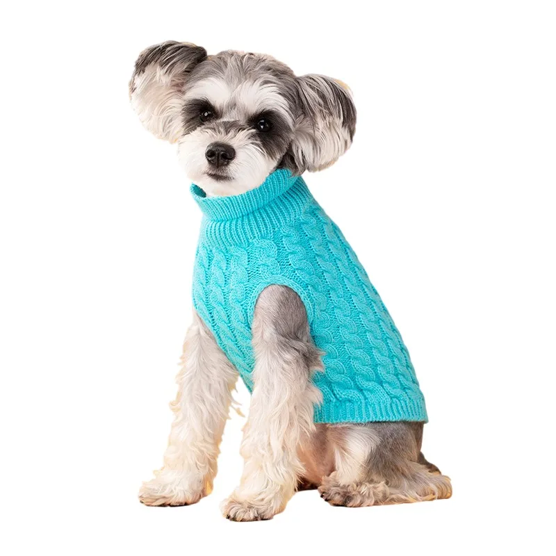 Suéteres Cálidos para Perros Pequeños, Cuello Alto, Tejido, Ropa de Invierno para Perros, Chaleco para Cachorros y Gatos, Abrigo para Chihuahua y Bulldog Francés