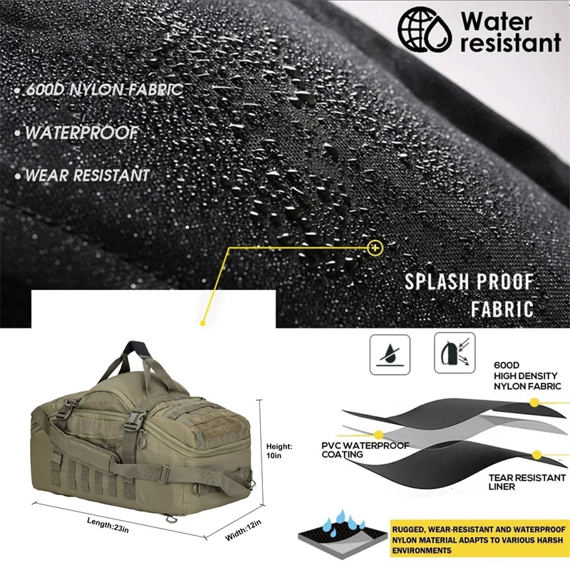 Mochilas de camping LQARMY 60L 80L Mochila táctica para hombres Mochila de escalada de viaje de senderismo Molle