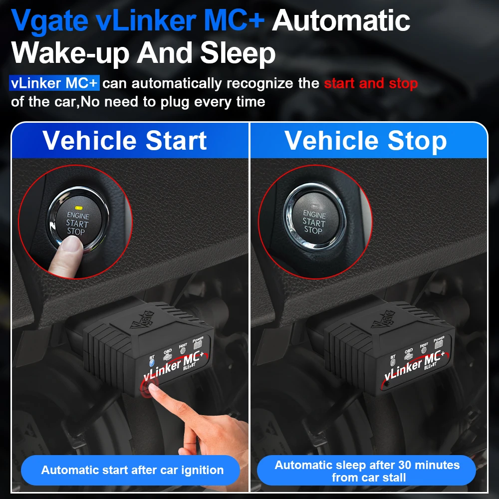 Escáner OBD2 Vgate VLinker MC + ELM327 V2.2 BT4.0 BT3.0 para BimmerCode, para FORScan, herramientas de diagnóstico automotriz V1.5 HS/MS-CAN