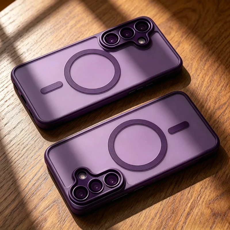 Funda magnética mate para Samsung Galaxy S26 S25 S24 S23 Ultra Plus FE A57 A56 A37 A17 A16 A26, funda de carga inalámbrica Magsafe