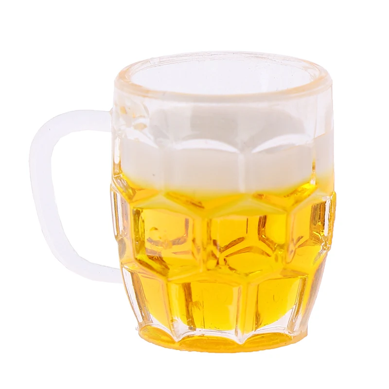 Juguetes para casa de muñecas, modelo de escena en miniatura a escala, accesorios para casa de muñecas, Mini taza de cerveza, juguete para niños, 1/12