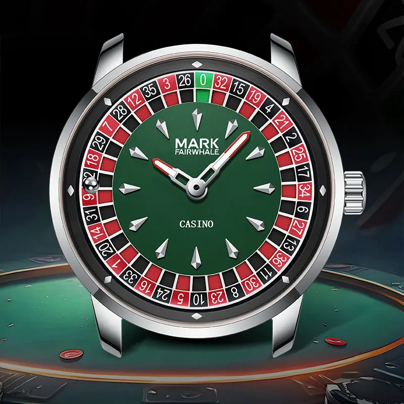 Reloj de Cuarzo para Hombre Mark Fairwhale 5031, Nueva Marca de Alta Gama, Esfera Digital Giratoria, Entretenimiento, Resistente al Agua, Luz Nocturna