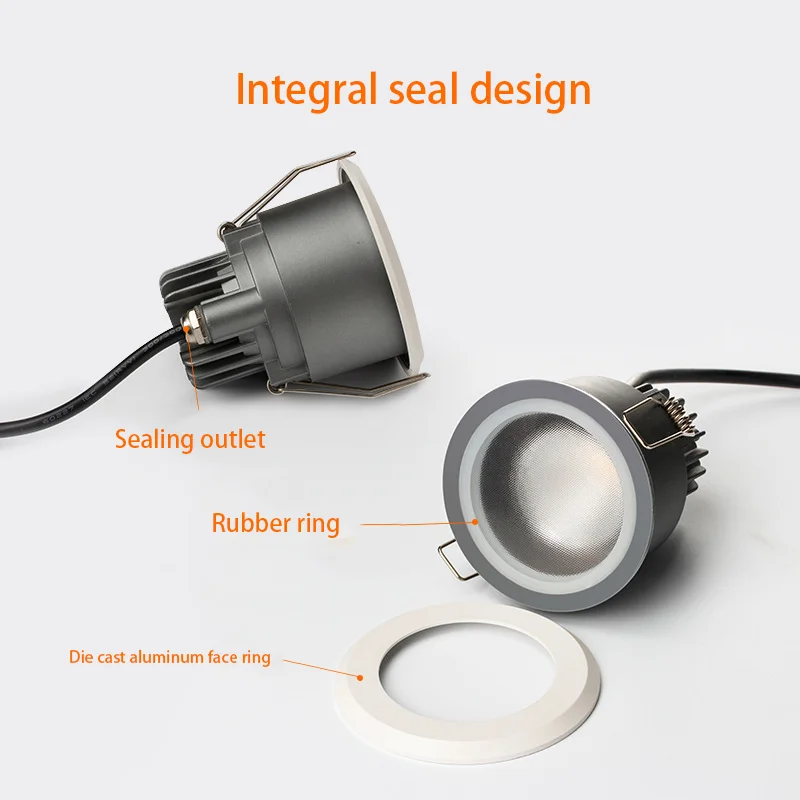 Foco LED redondo impermeable IP65, lámpara COB de aluminio para techo, cocina, ducha, baño, iluminación interior