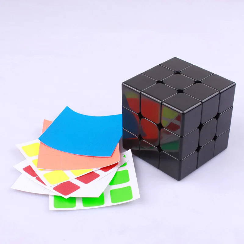 Cubo Mágico Magnético Negro Puro, Cubo de Velocidad Profesional, Juego de Rompecabezas Monocromático de Mismo Color para Juguetes