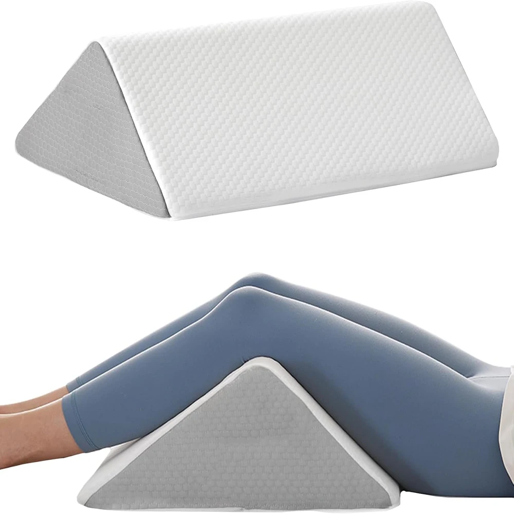 1 pieza de almohada de cuña para posicionadores de cuerpo para dormir, dispositivo de giro, soporte de pierna y rodilla postrado en cama, almohada de respaldo de cuña de posicionamiento