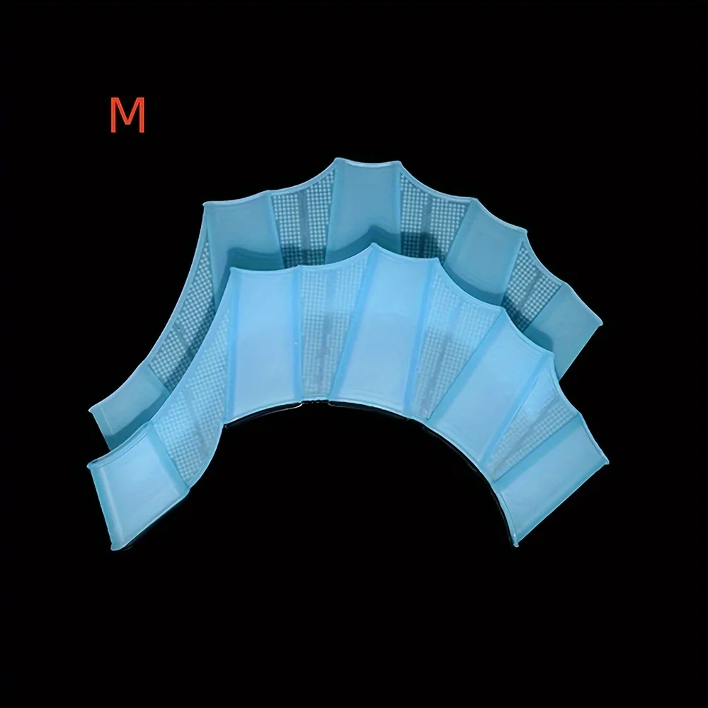 1 par de aletas de silicona para natación, guantes de natación con membrana para los dedos, para entrenamiento deportivo profesional en piscina