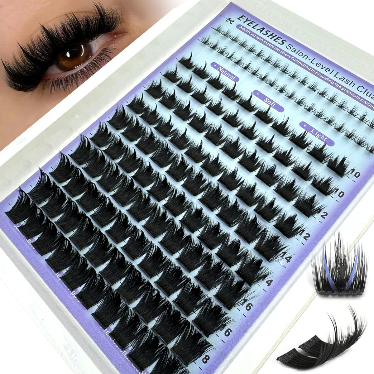 Pestañas Postizas Wispy Manga en Racimos, Extensiones Únicas con Efecto Spiky, Pestañas Individuales Estilo Anime, Pestañas de Hada de 10-18mm