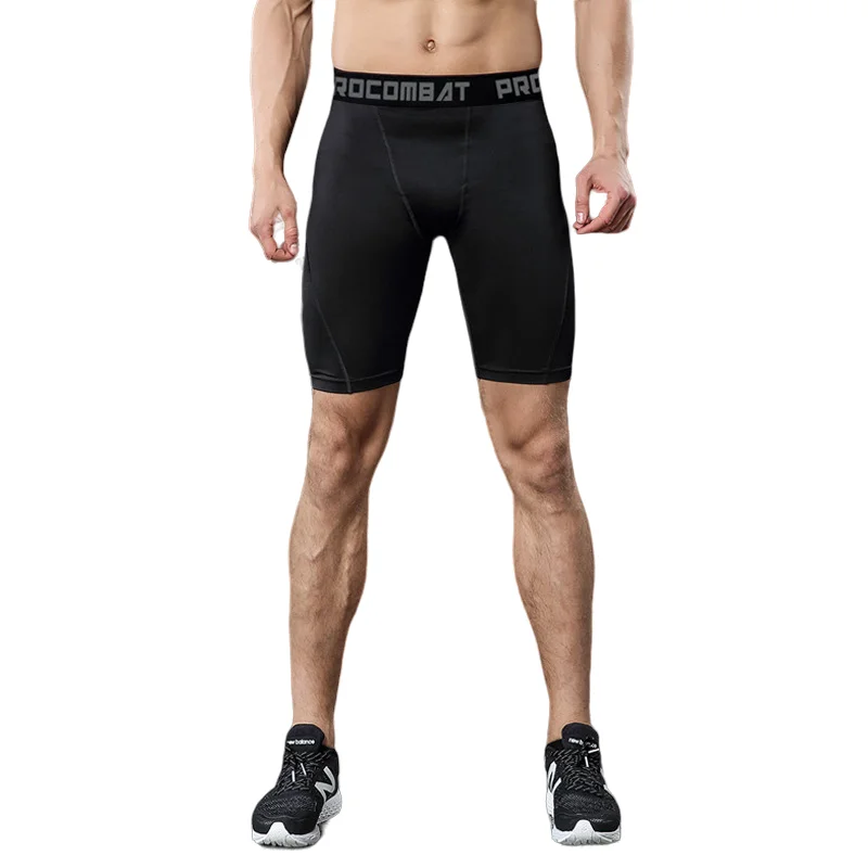 Pantalones cortos de culturismo para Hombre, bragas de gimnasio con entrepierna para entrenamiento físico, medias de compresión elásticas para músculos vivos, mallas ajustadas para Hombre