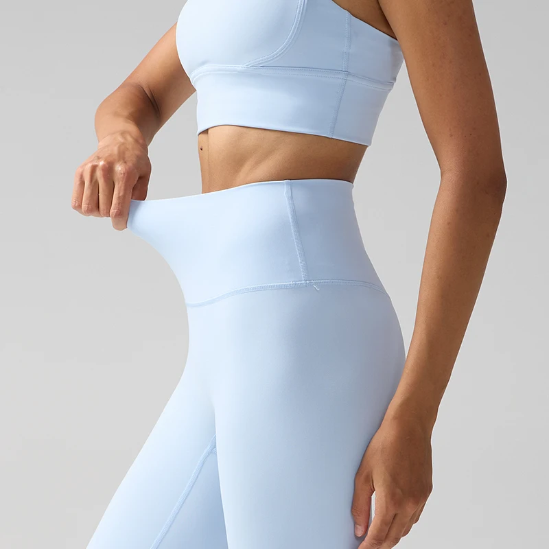 Mallas de cintura alta con sensación desnuda para mujer, mallas deportivas para correr y Yoga, mallas ajustadas para gimnasio energético, mallas de entrenamiento informales