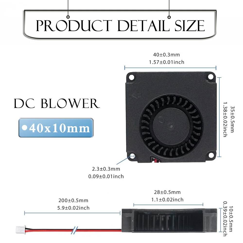 Gdstime 2 uds 40mm 24V ventilador de impresora 3D 40x10MM doble bola Turbo soplador 12000RPM enfriador de alta velocidad 4010 accesorios de impresora radiador