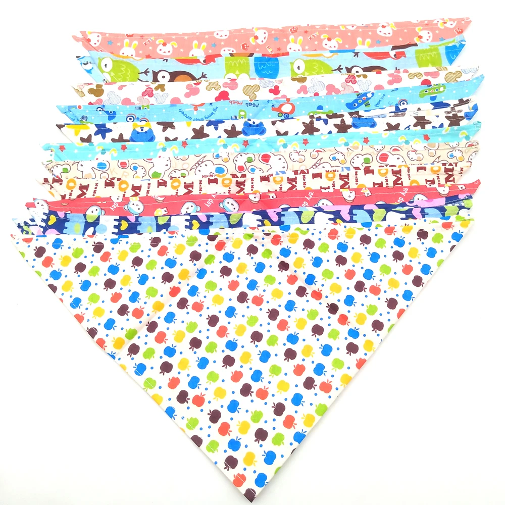 S/M/L/XL 10 Uds Bandana para perros Baberos de algodón para cachorros bufanda Bandanas para perros grandes