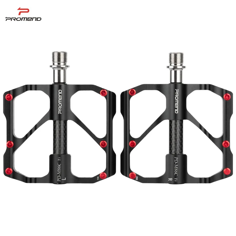 Eje de titanio ultraligero para bicicleta de montaña, CNC, aleación de aluminio, tubo de carbono, 3 rodamientos, plano, ancho, antideslizante, bicicleta de carretera