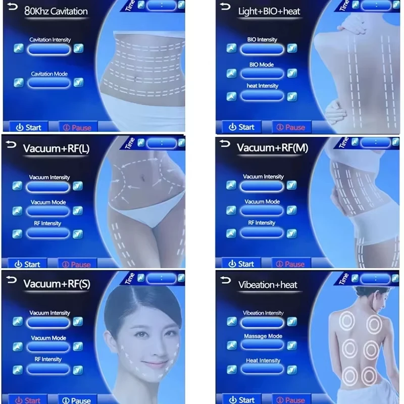 2025 5D 80k cavitación + RF + vacío cuerpo adelgazante quemador de grasa máquina de salud 6 en 1 masajeador de ultrasonido dispositivo de belleza para pérdida de peso